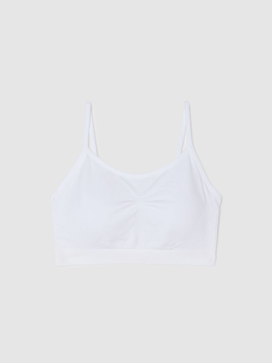 White Stretch Fabric Bra_4