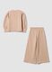 Tuta beige in misto cotone con girocollo e stampa Minnie per bambina_1