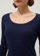 Blue long sleeve pure cotton t-shirt regular fit_3