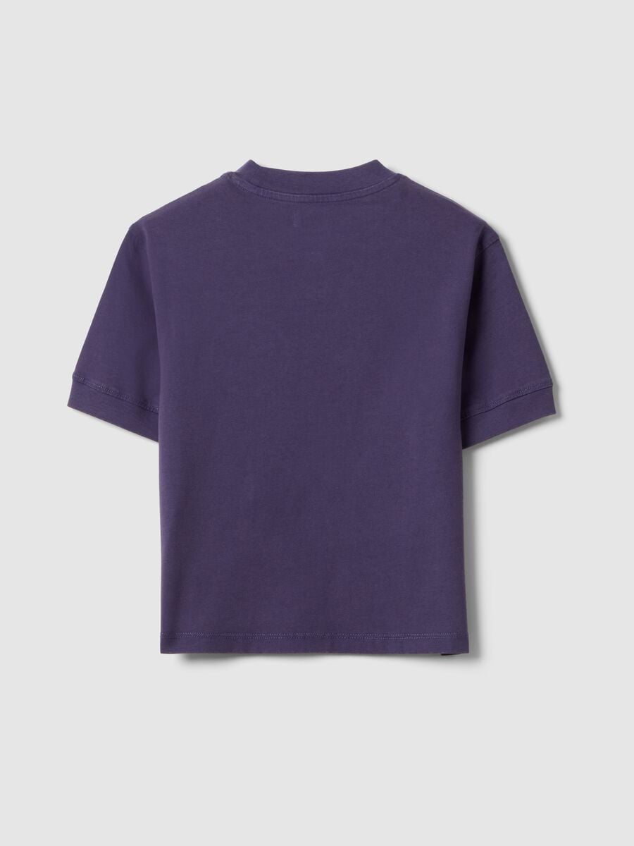 T-shirt in puro cotone viola da bambino regular fit con patch_4