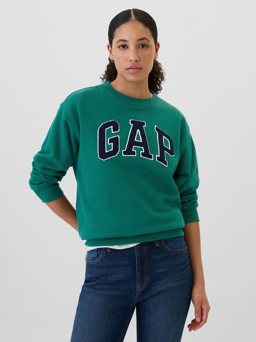 Sweatshirt with boucl&eacute; logo embroidery_1