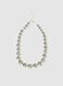 Grey silver necklace with shiny pearls_0