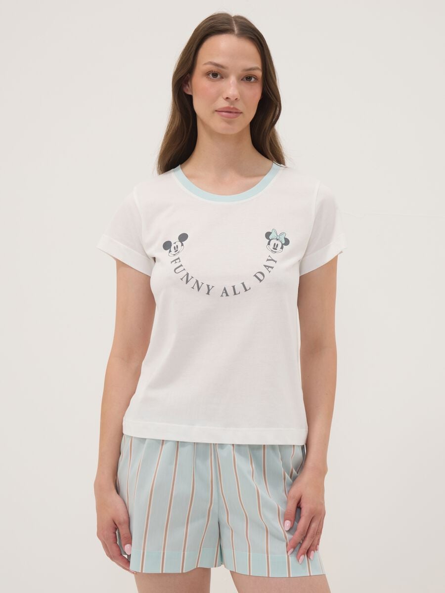White organic cotton Mickey Mouse print pyjama T-shirt_2