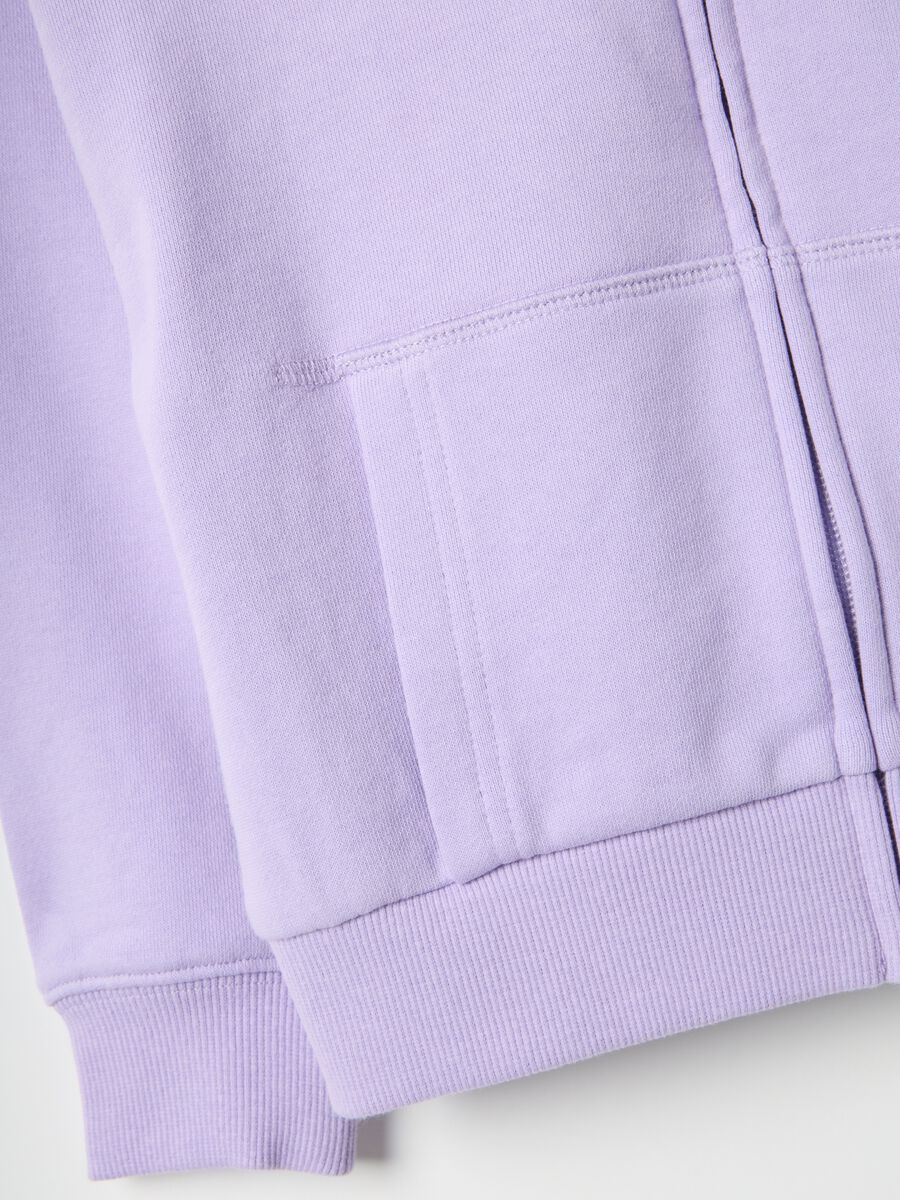 Girls' purple hoodie with zip, regular fit pure cotton_3