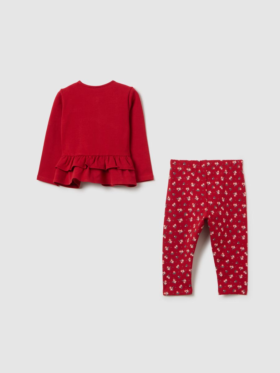 Red cotton regular fit girl's outfit_1