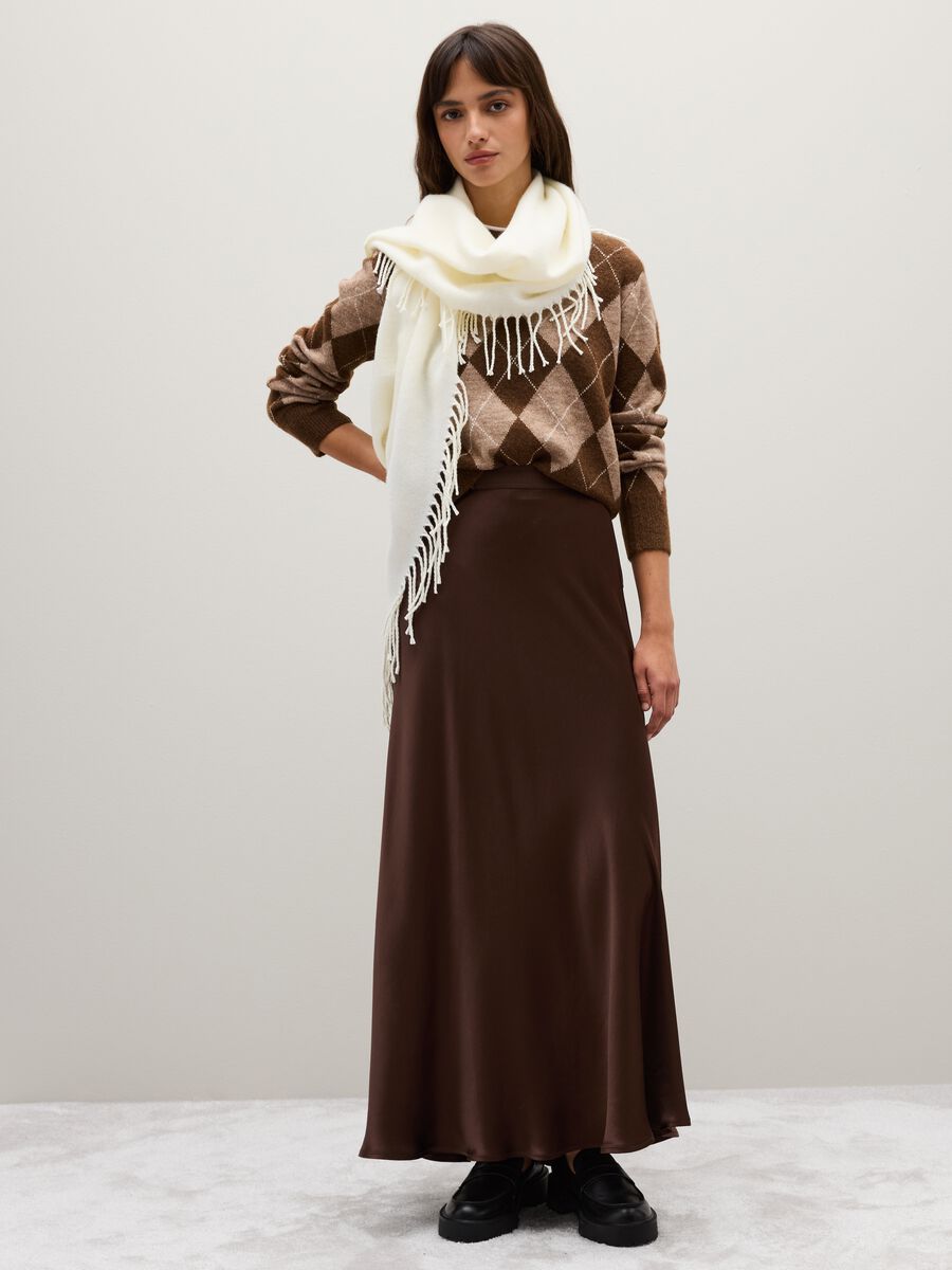 Brown Viscose Long Skirt_0