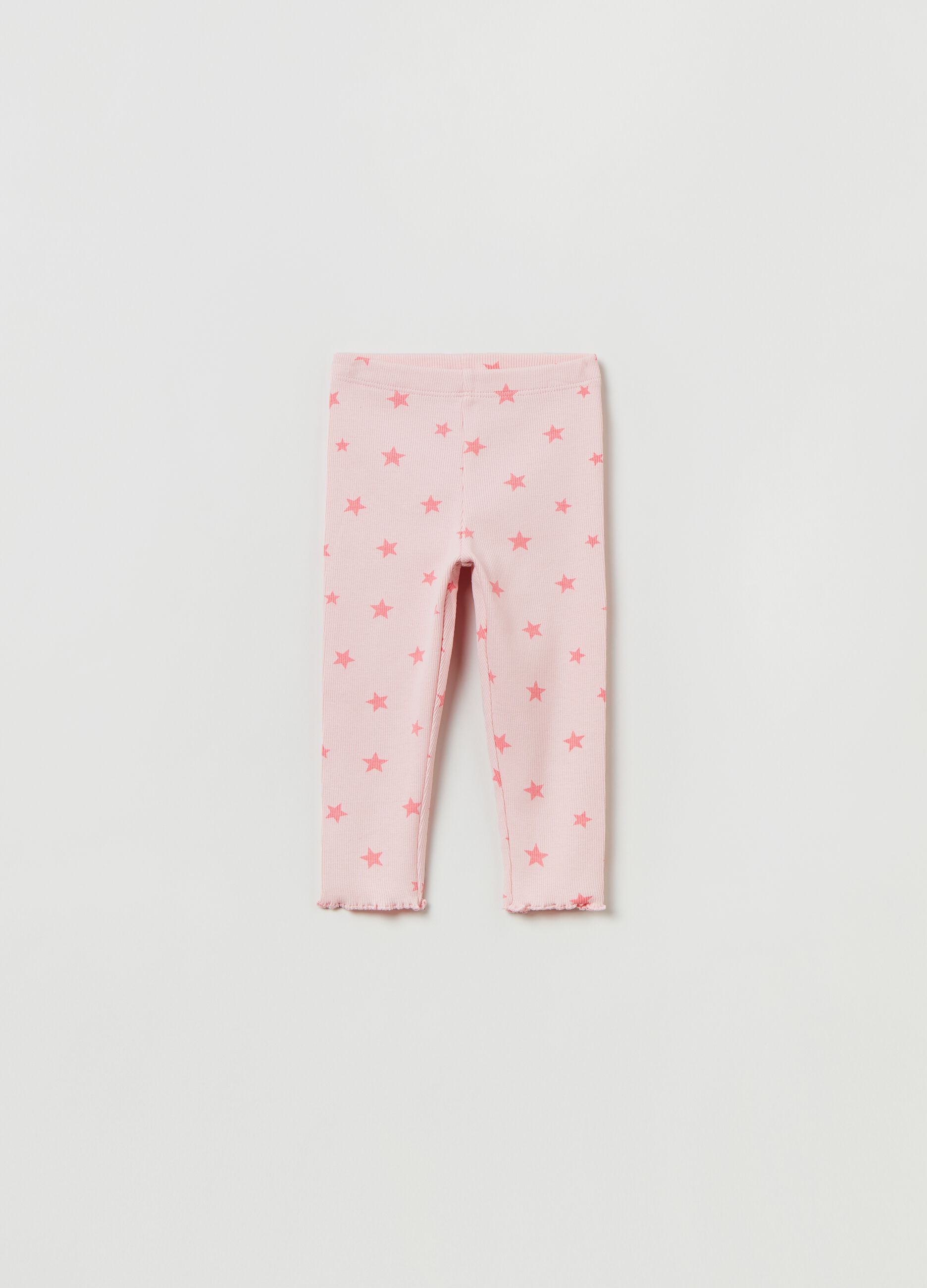 Leggings a costine con stampa_0