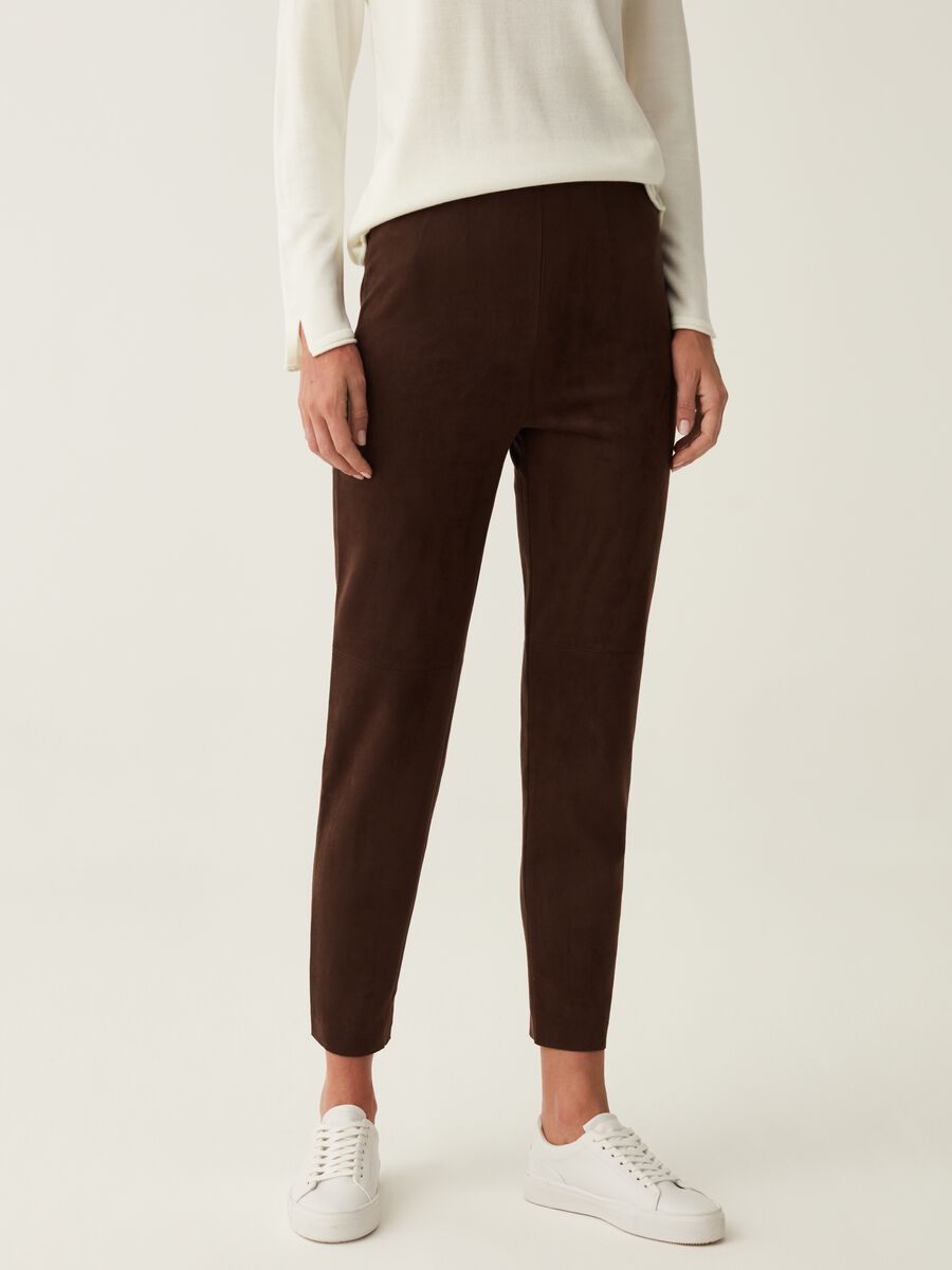 Leggings cropped scamosciati_0