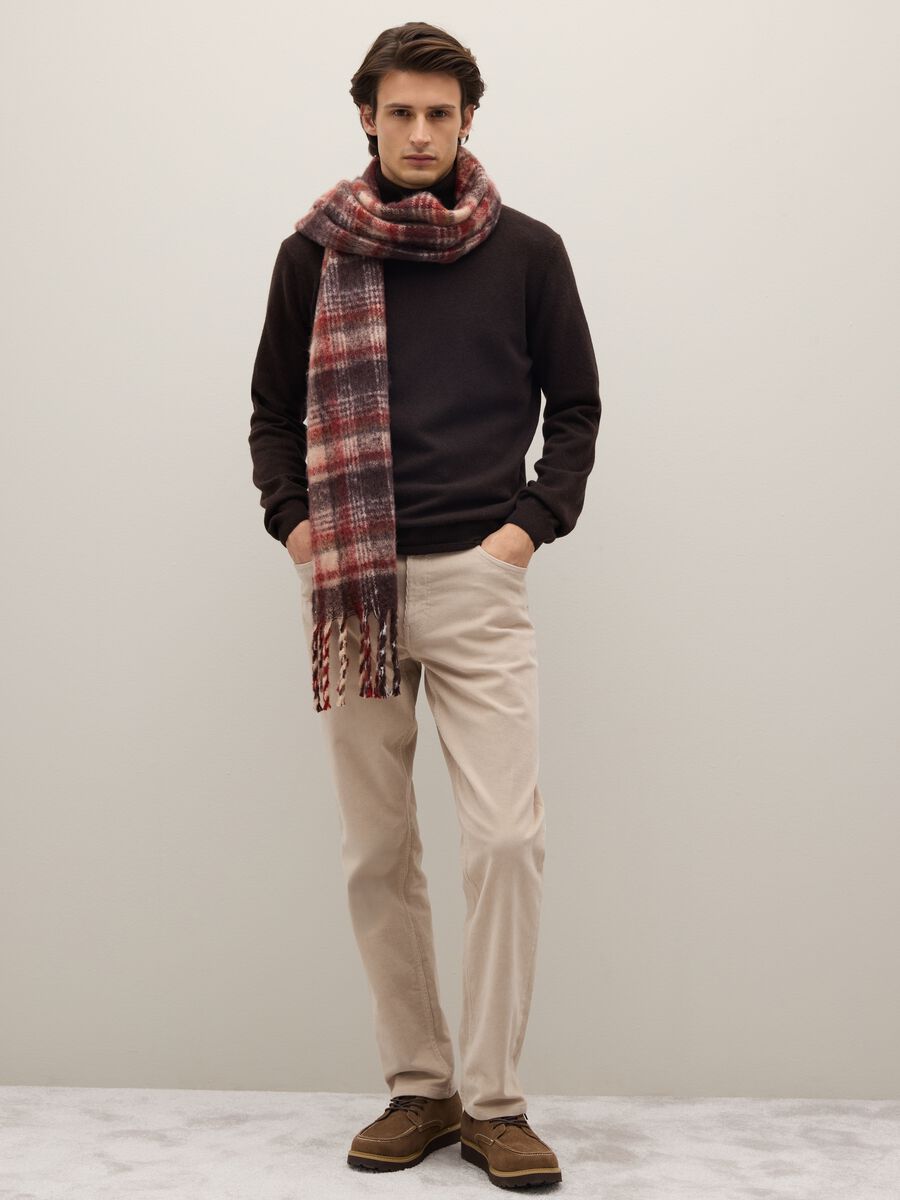 Brown high-neck lambswool turtleneck regular fit_1