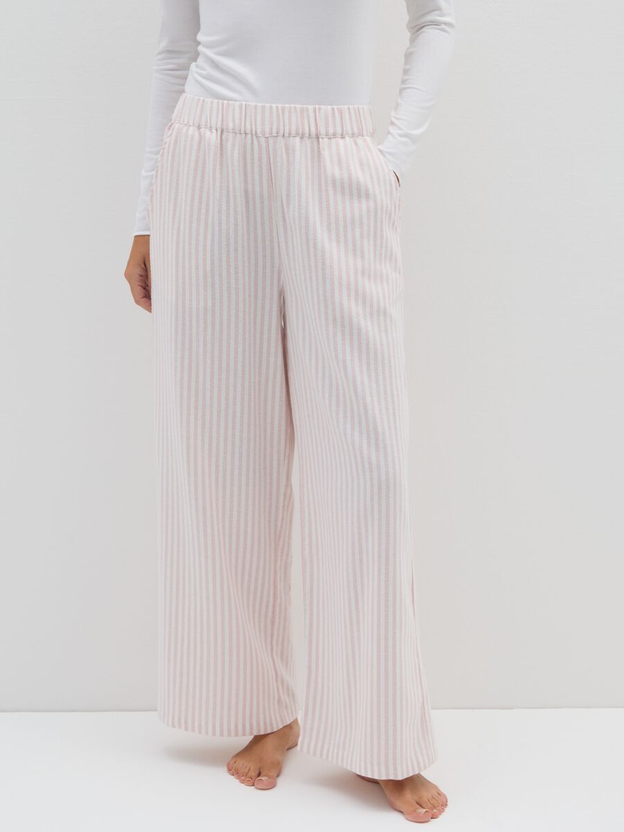 Pantaloni pigiama in puro cotone multicolor regular fit_1