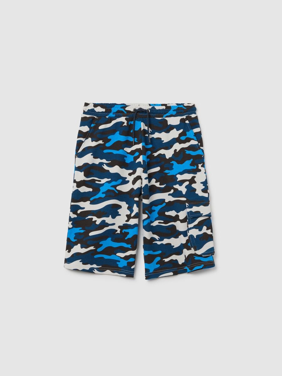 Shorts da bambino in puro cotone multicolor regular fit_0