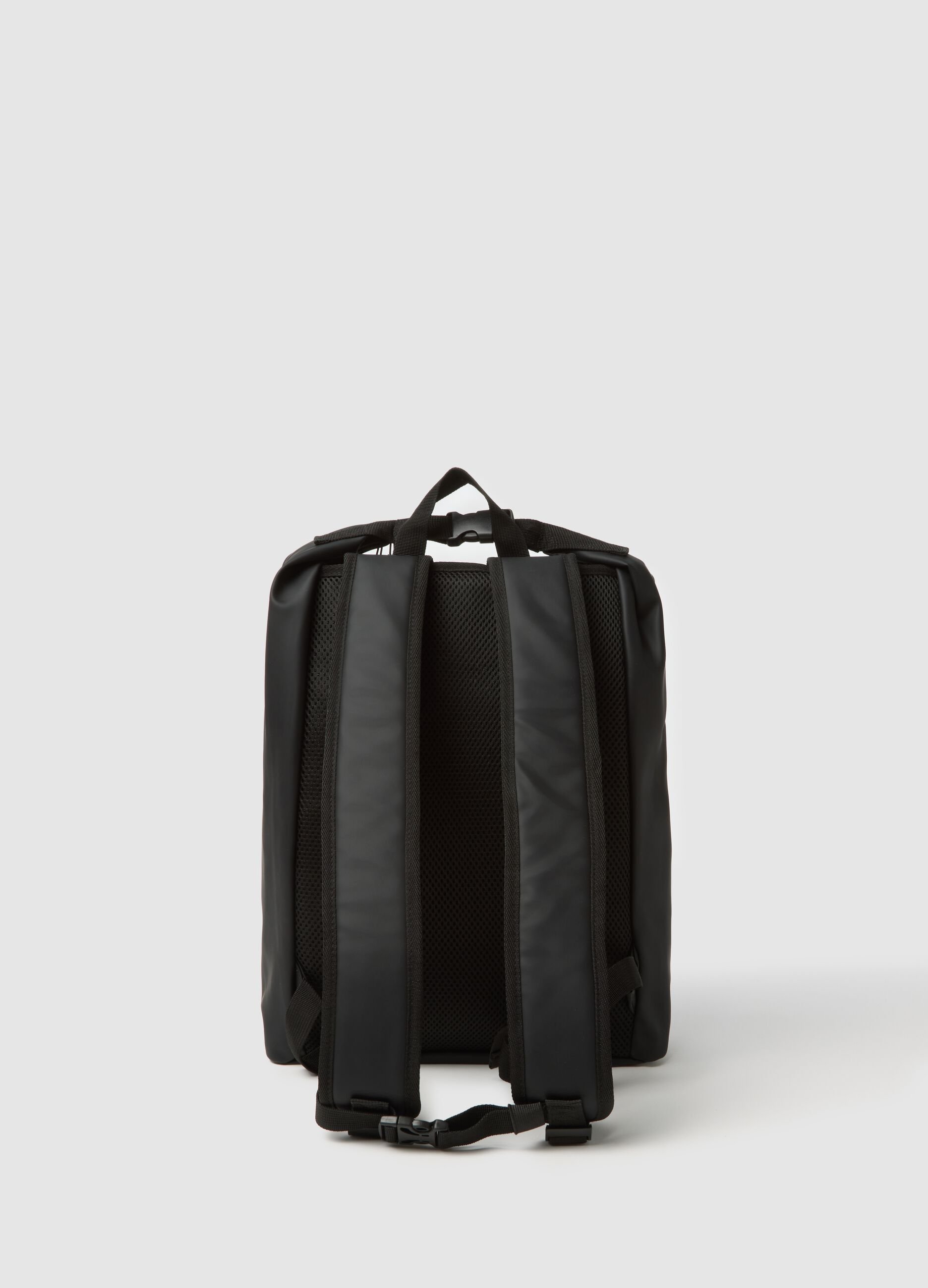 Black backpack with internal pockets