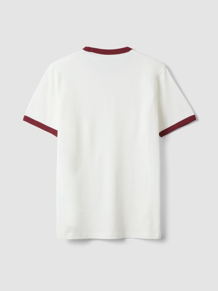 White crew-neck fitted T-shirt in pure cotton_2