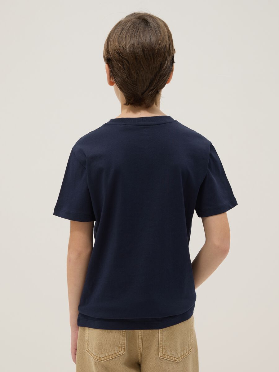 Boys&rsquo; blue pure cotton regular-fit T-shirt with print_1