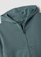 Green organic cotton hooded sweatshirt, oversized fit, for boys_2