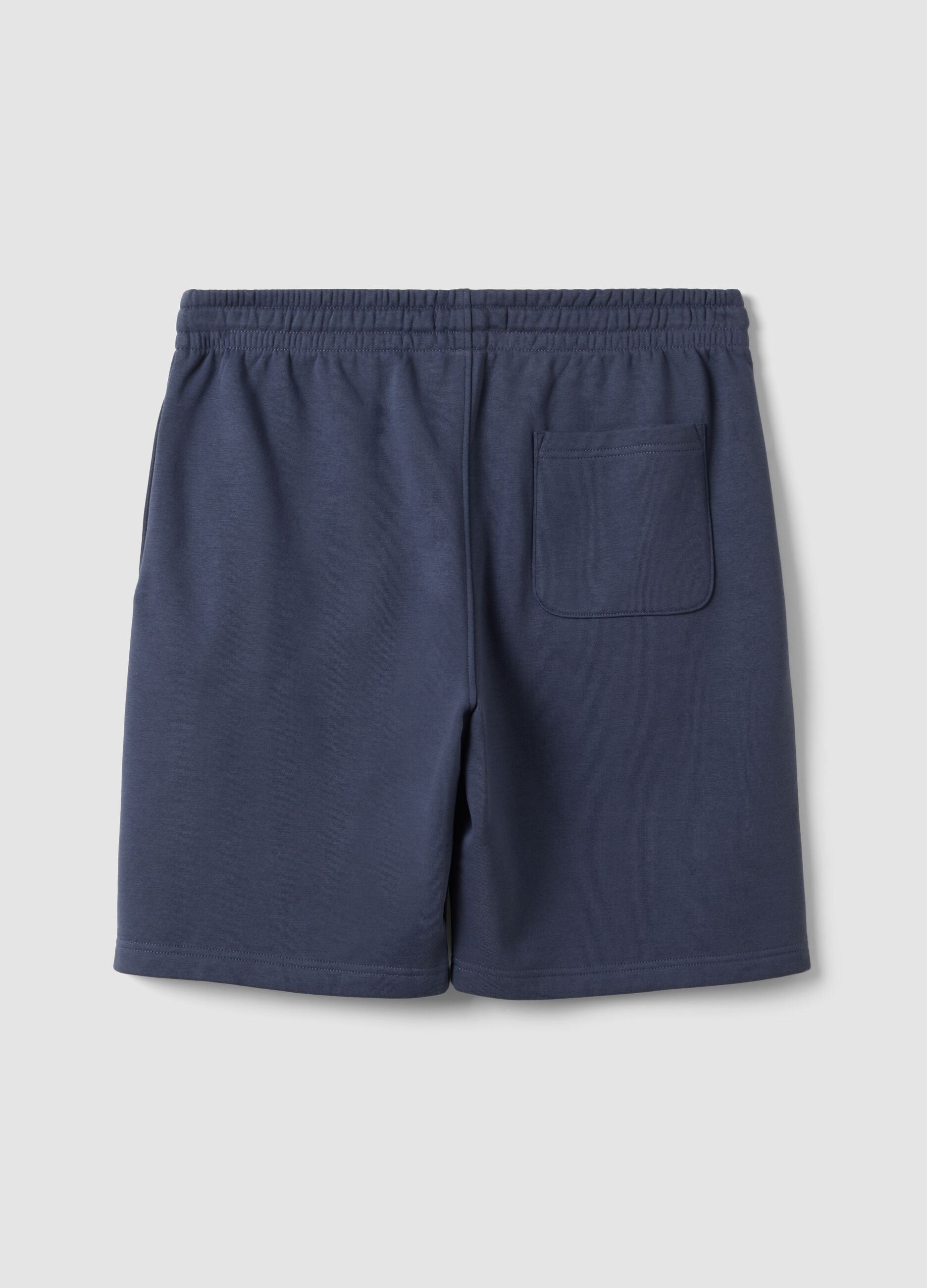Grey cotton-blend shorts with elasticated waist, regular fit