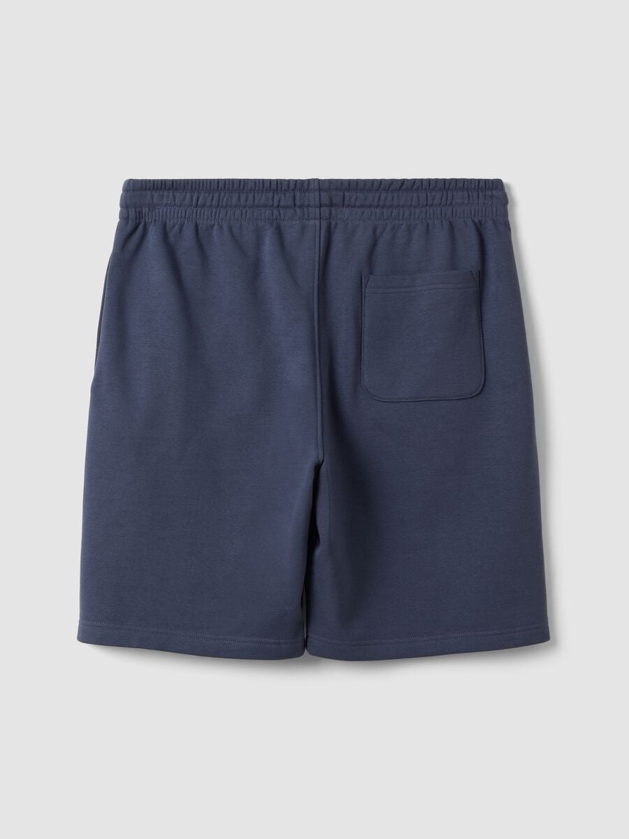 Grey cotton-blend shorts with elasticated waist, regular fit_6