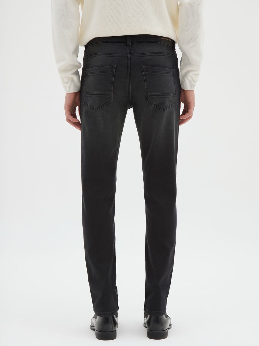 Black denim jeans in cotton blend skinny fit_2