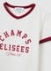 White stretch cotton regular fit T-shirt with red accents_5