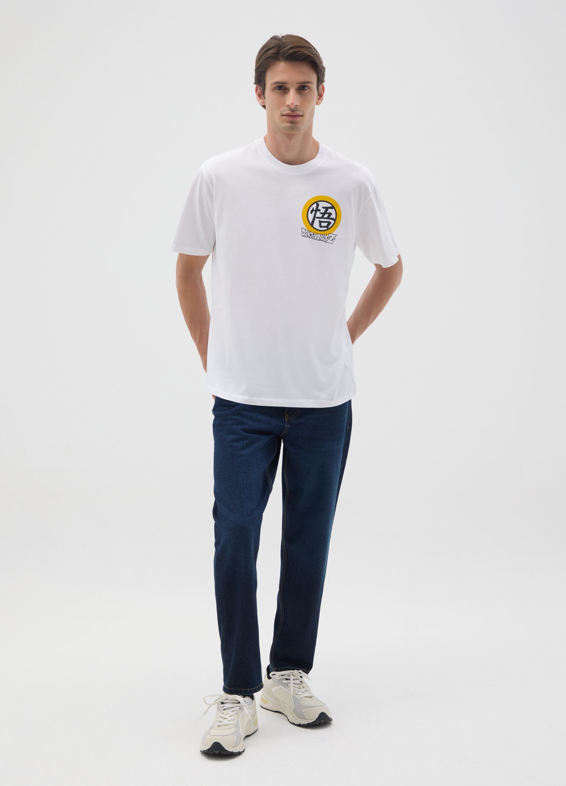 T-shirt in puro cotone bianca relaxed fit con stampa