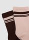 Tripack di calzini rosa e marrone in cotone organico elasticizzato_2