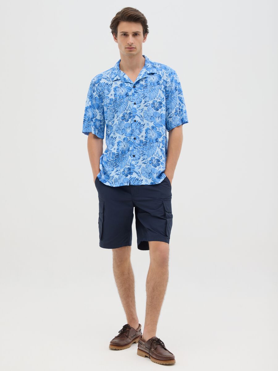 Men's Multicolour Viscose Shirt with Over Fit_1
