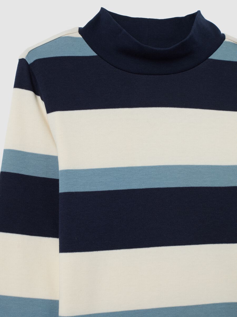 Multicolour striped child's sweater in pure cotton regular fit_2