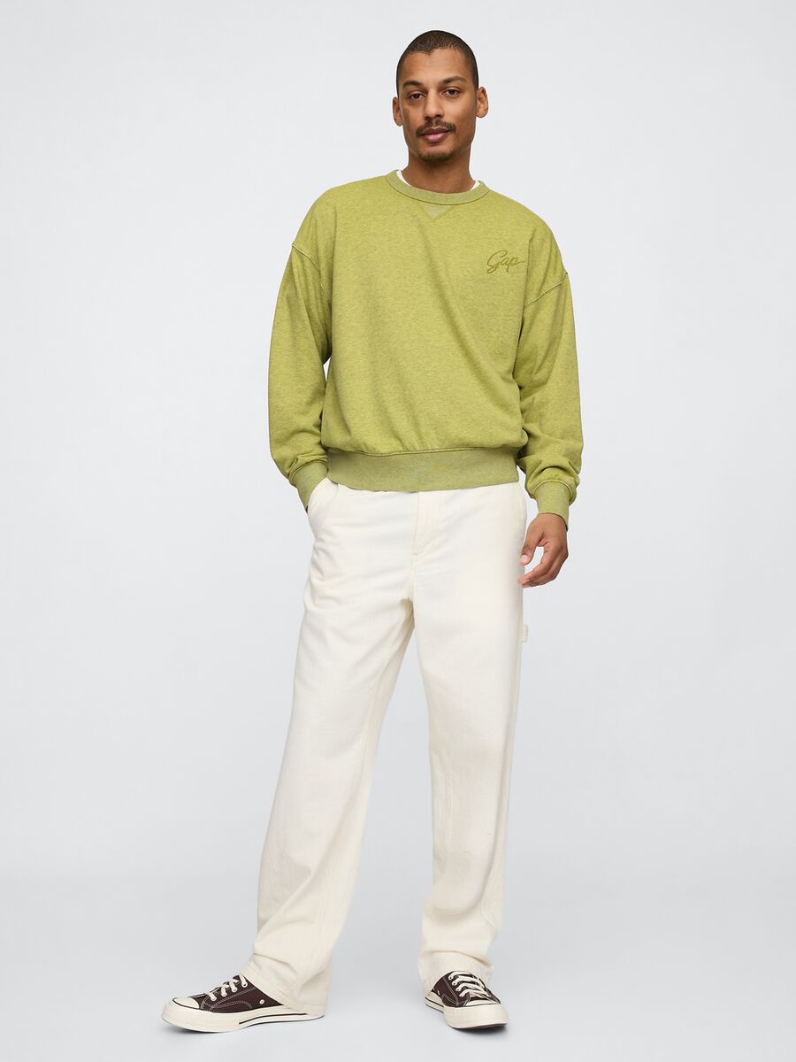 Green Sweatshirt with Embroidered Logo_1
