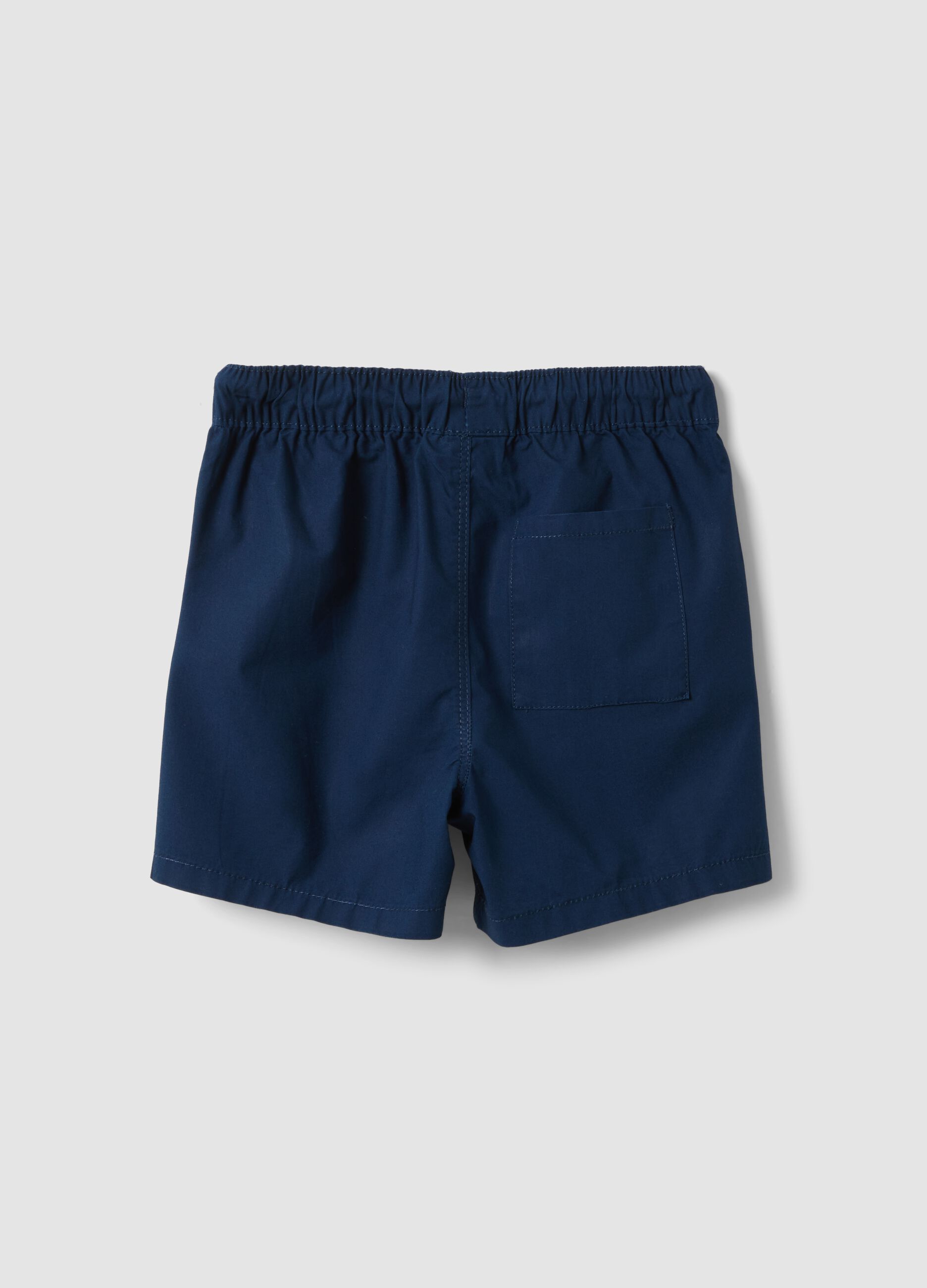 Blue pure cotton shorts with elasticated waistband