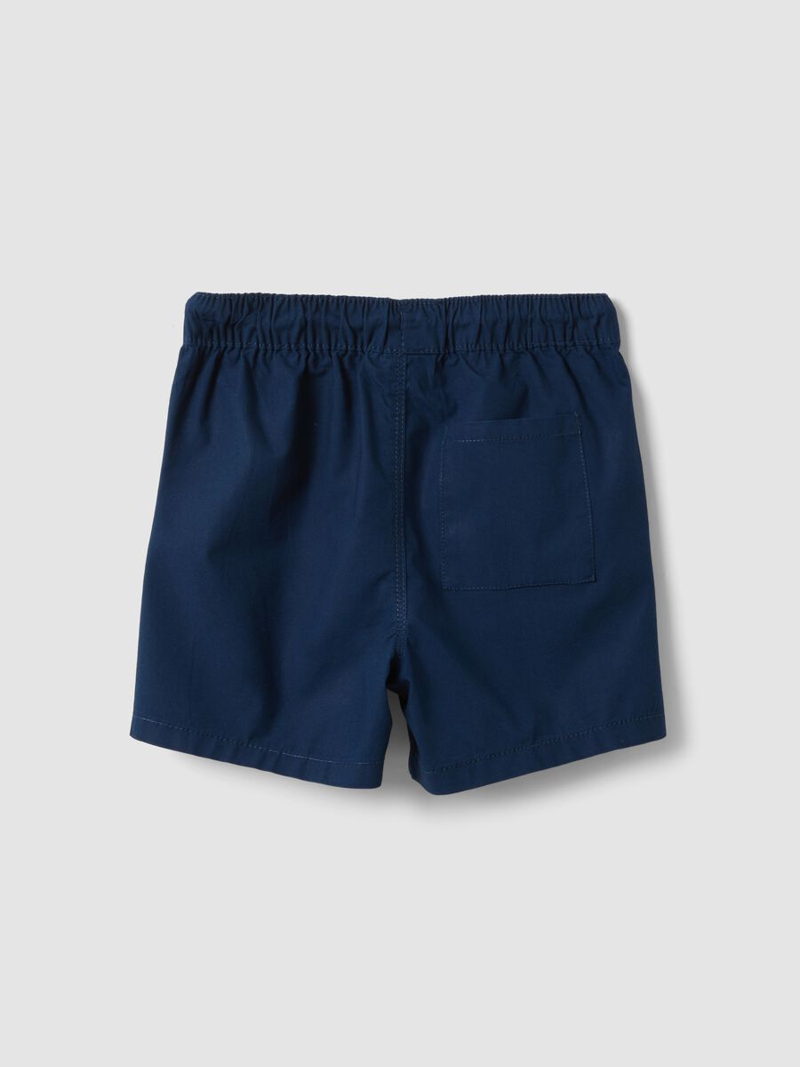 Blue pure cotton shorts with elasticated waistband_1