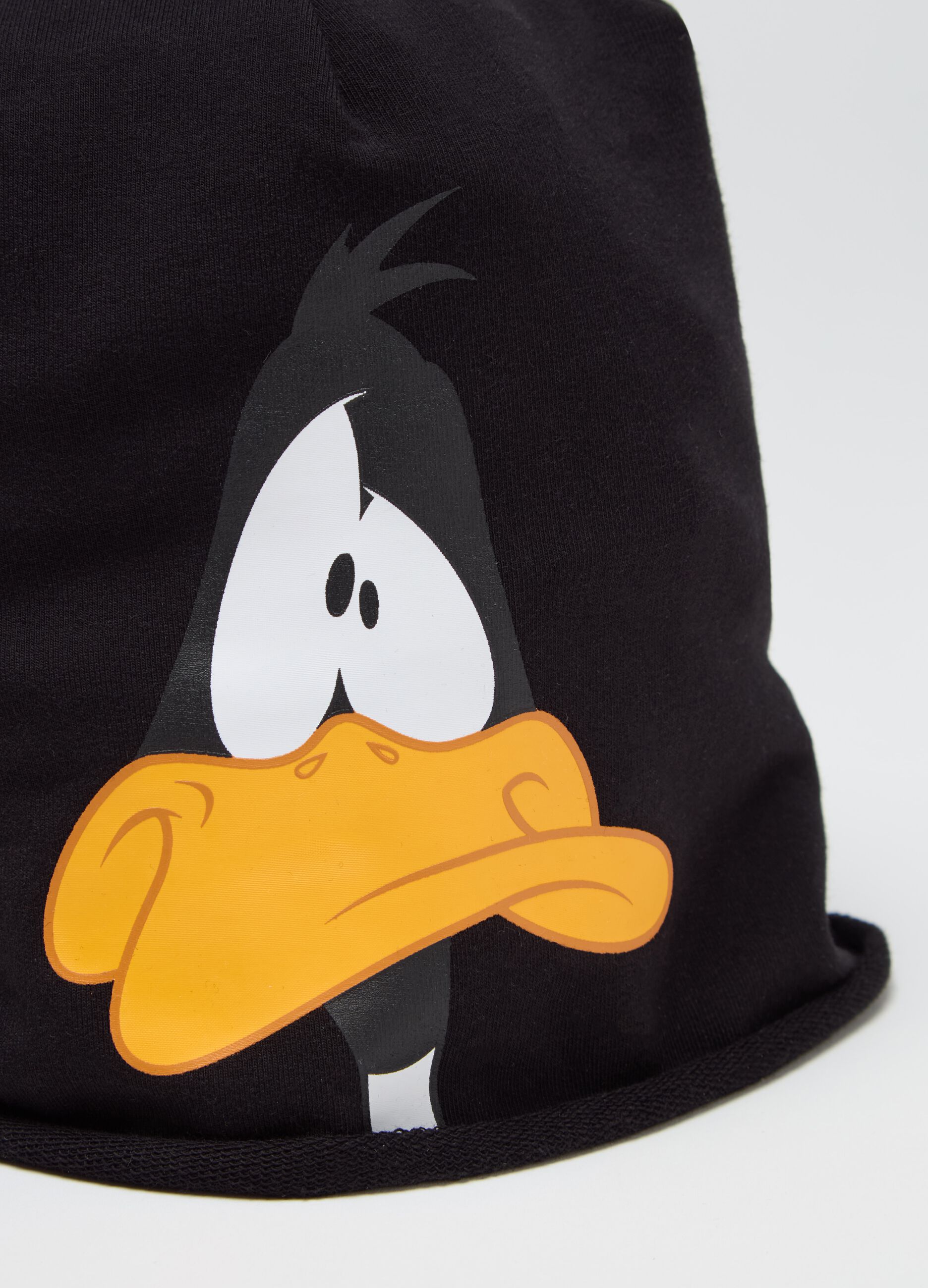 French terry hat with Daffy Duck print