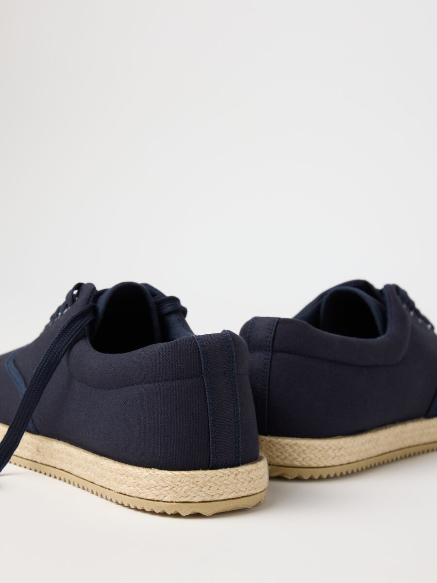 Blue sneakers with laces in cotton_1