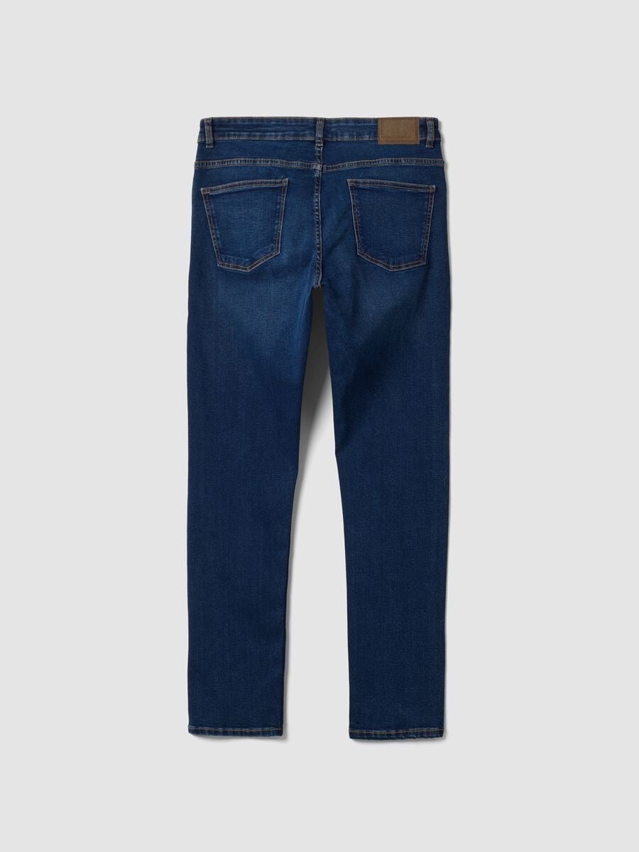 Jeans denim blu in cotone elasticizzato skinny fit_1