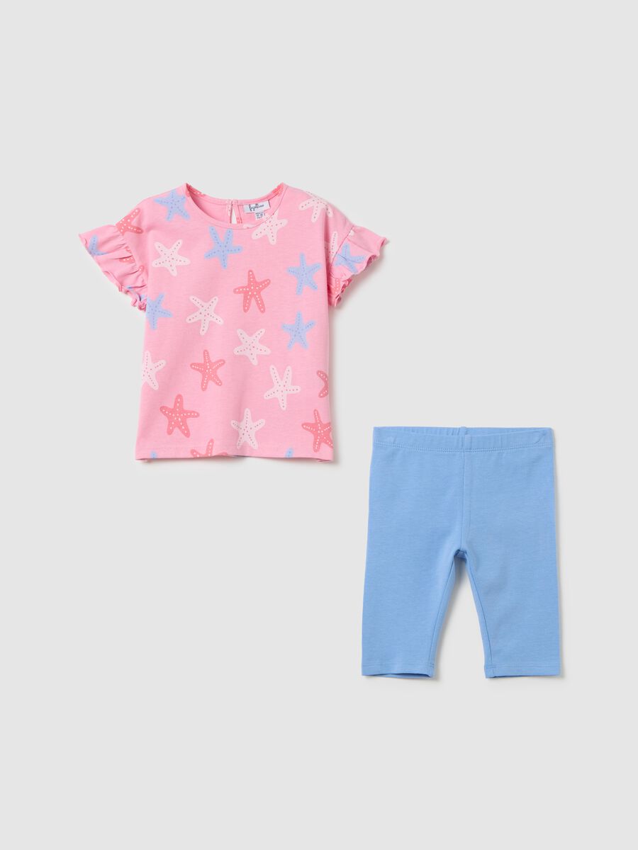 Regular fit pink pure cotton girls' set_0