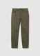 Green cotton slim fit trousers_4