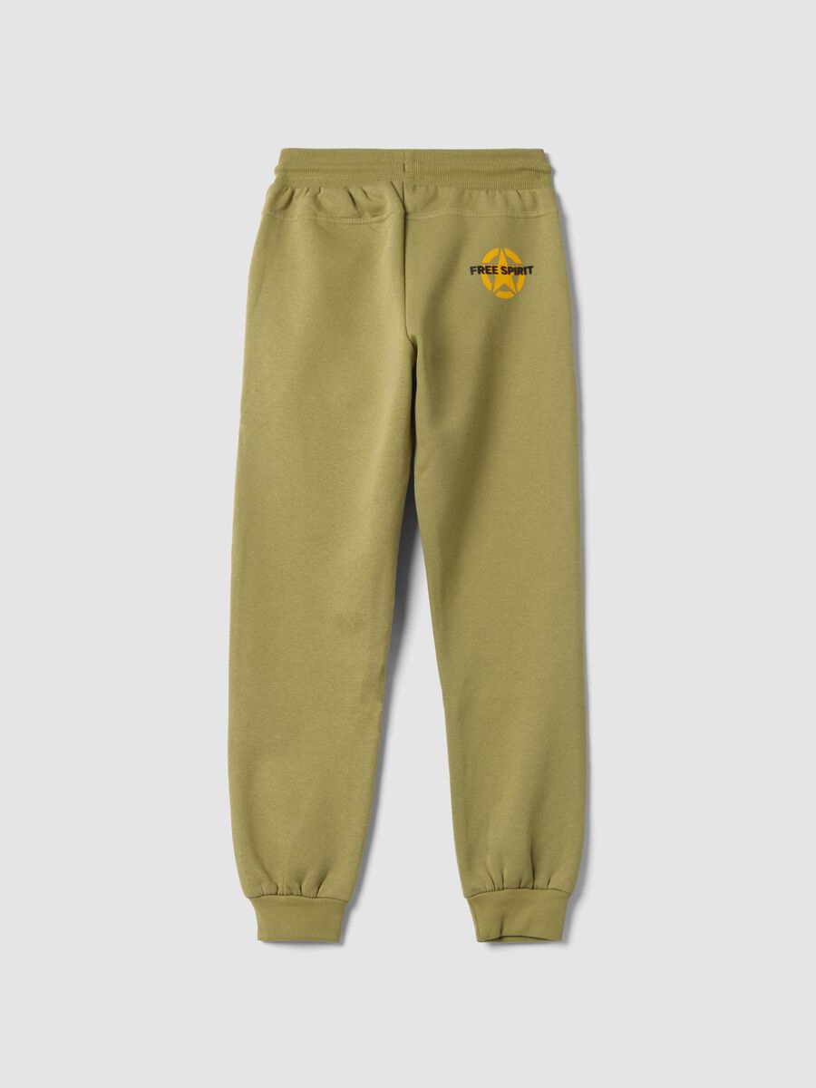 Pantaloni verdi in misto cotone con polsini_1