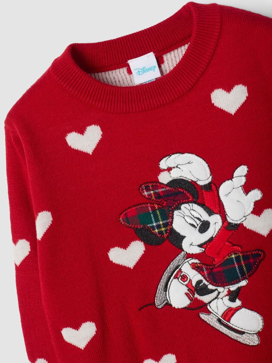 Maglia rossa a tema Minnie & Me con cuori_2