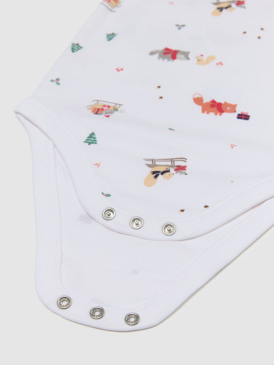 Newborn Multicolour Cotton Bodysuit Twin Pack with Christmas Prints_2