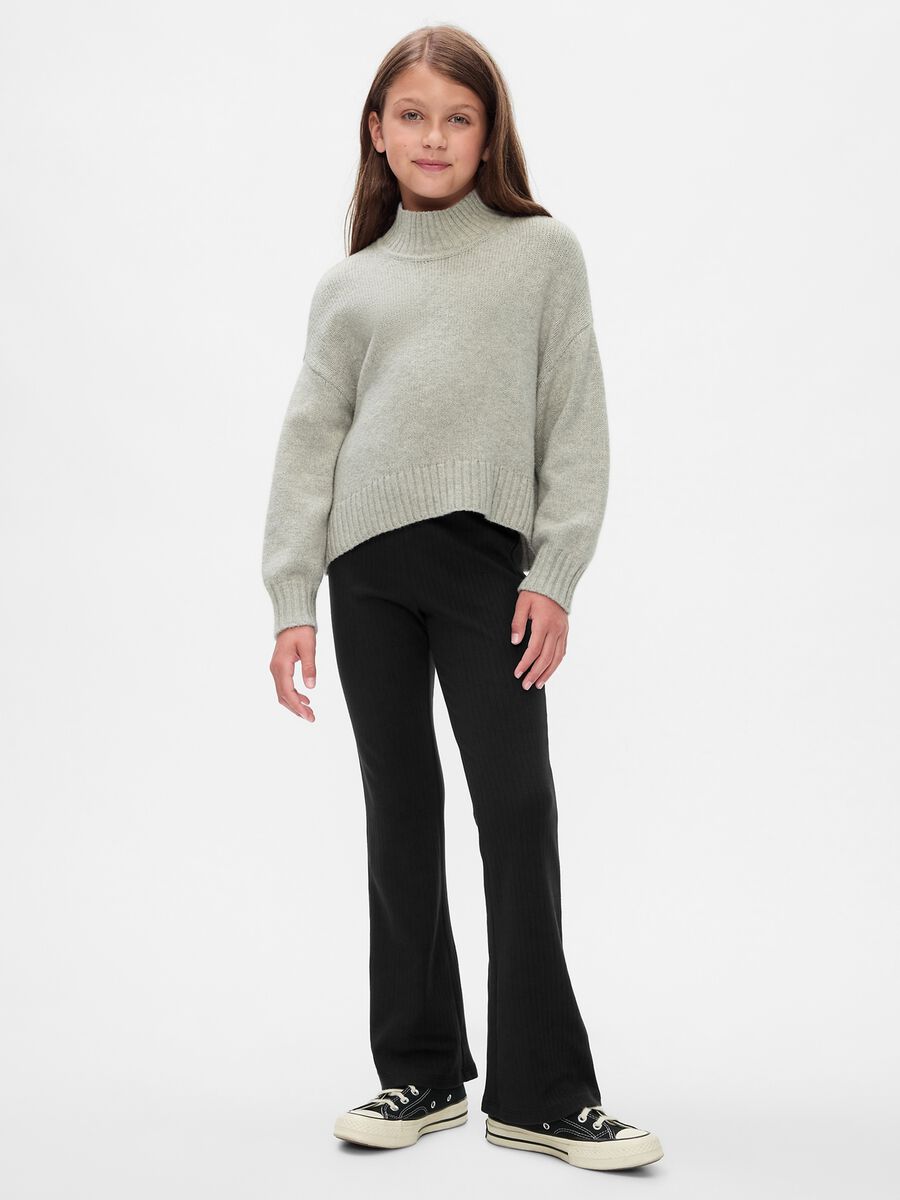 Leggings flare fit a coste piatte_0