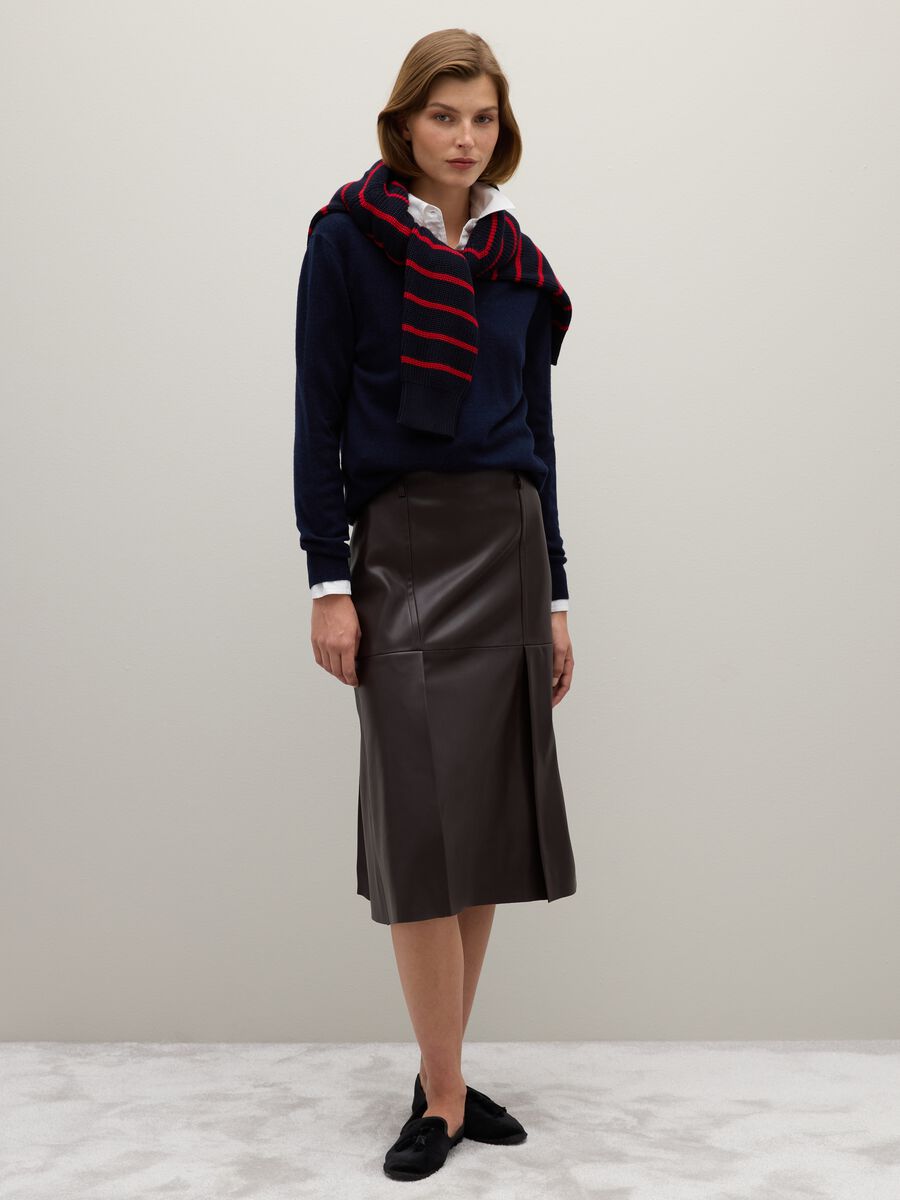Pullover in pura lana blu regular fit_1