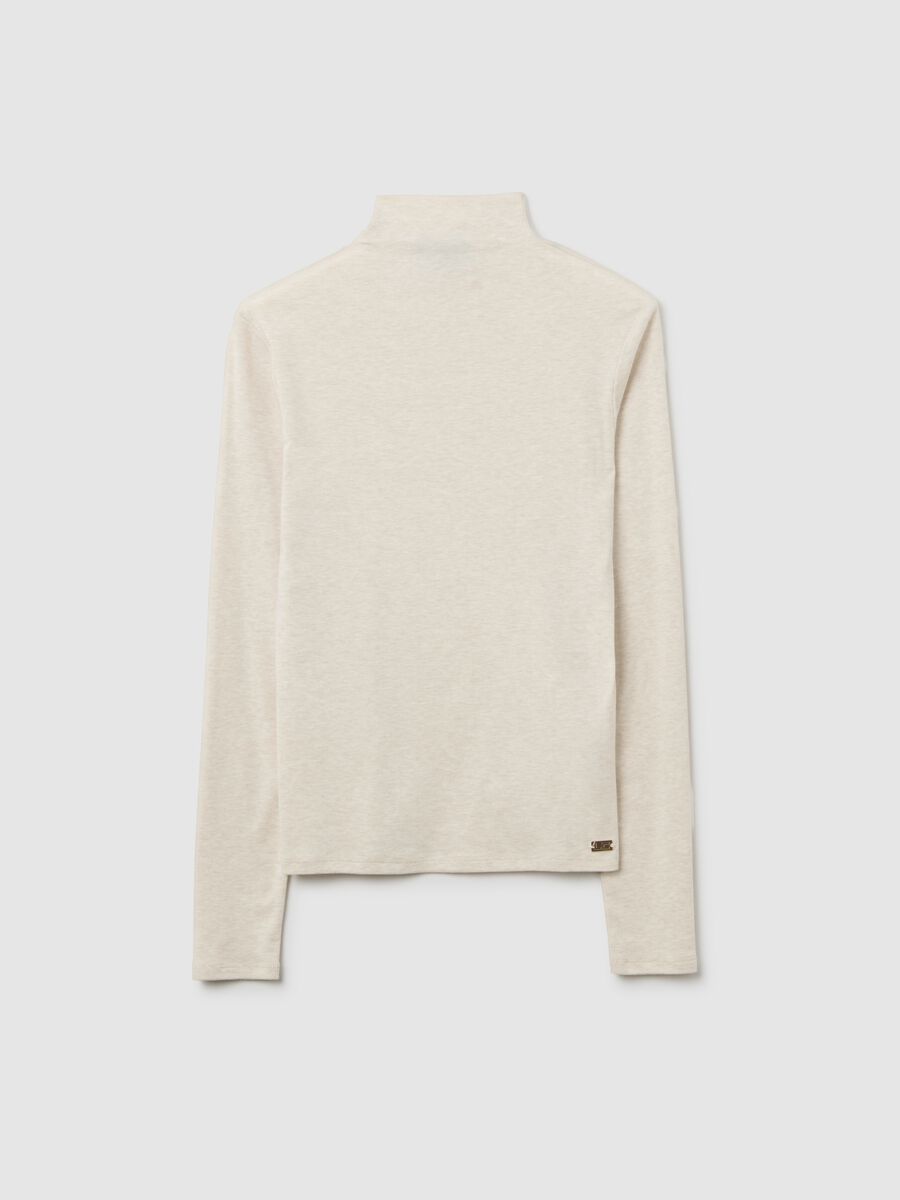 Maglia a collo alto beige regular fit_4