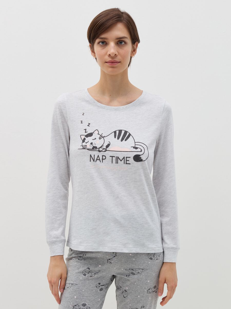 Long pyjamas with kitten print_1