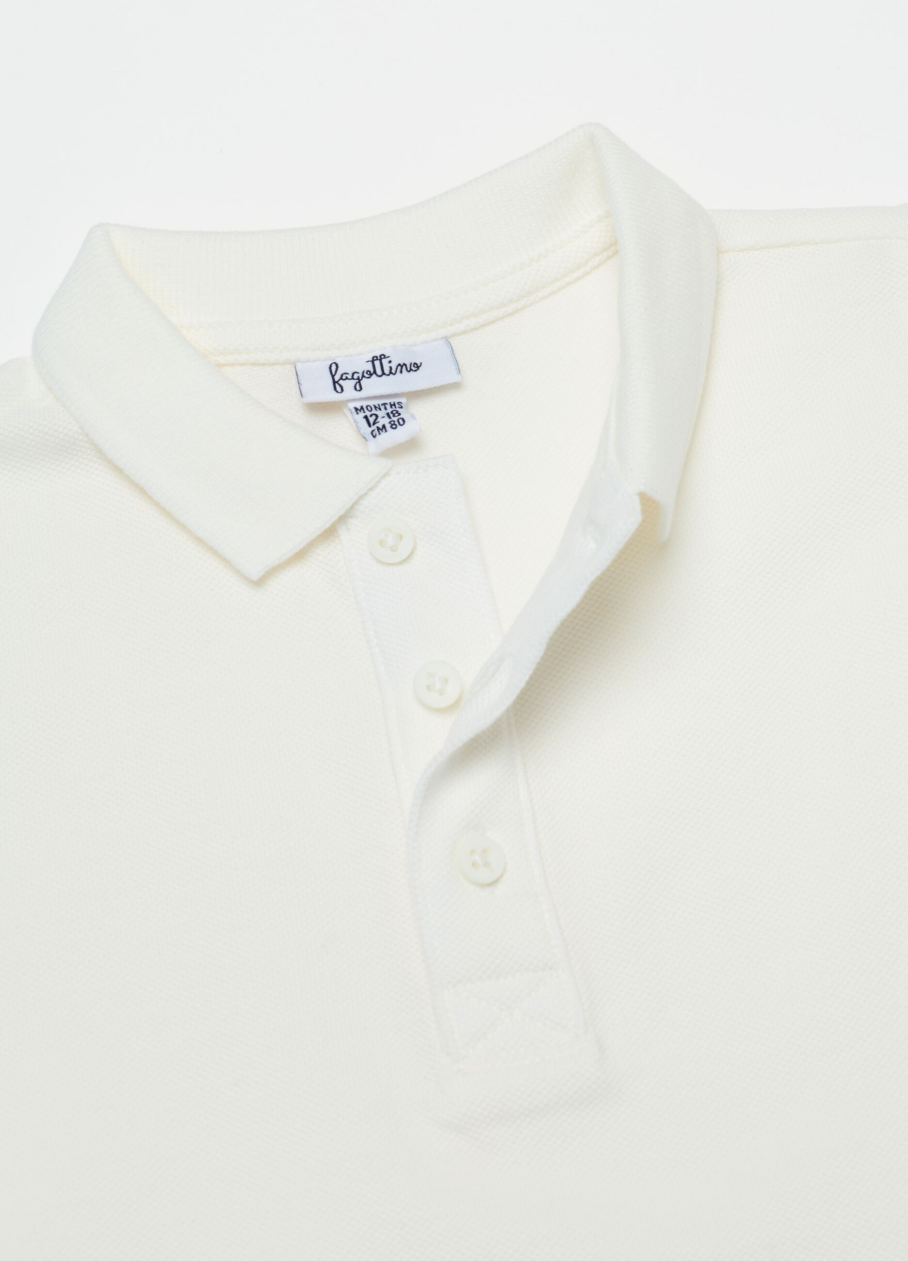 Cotton polo shirt with long sleeves