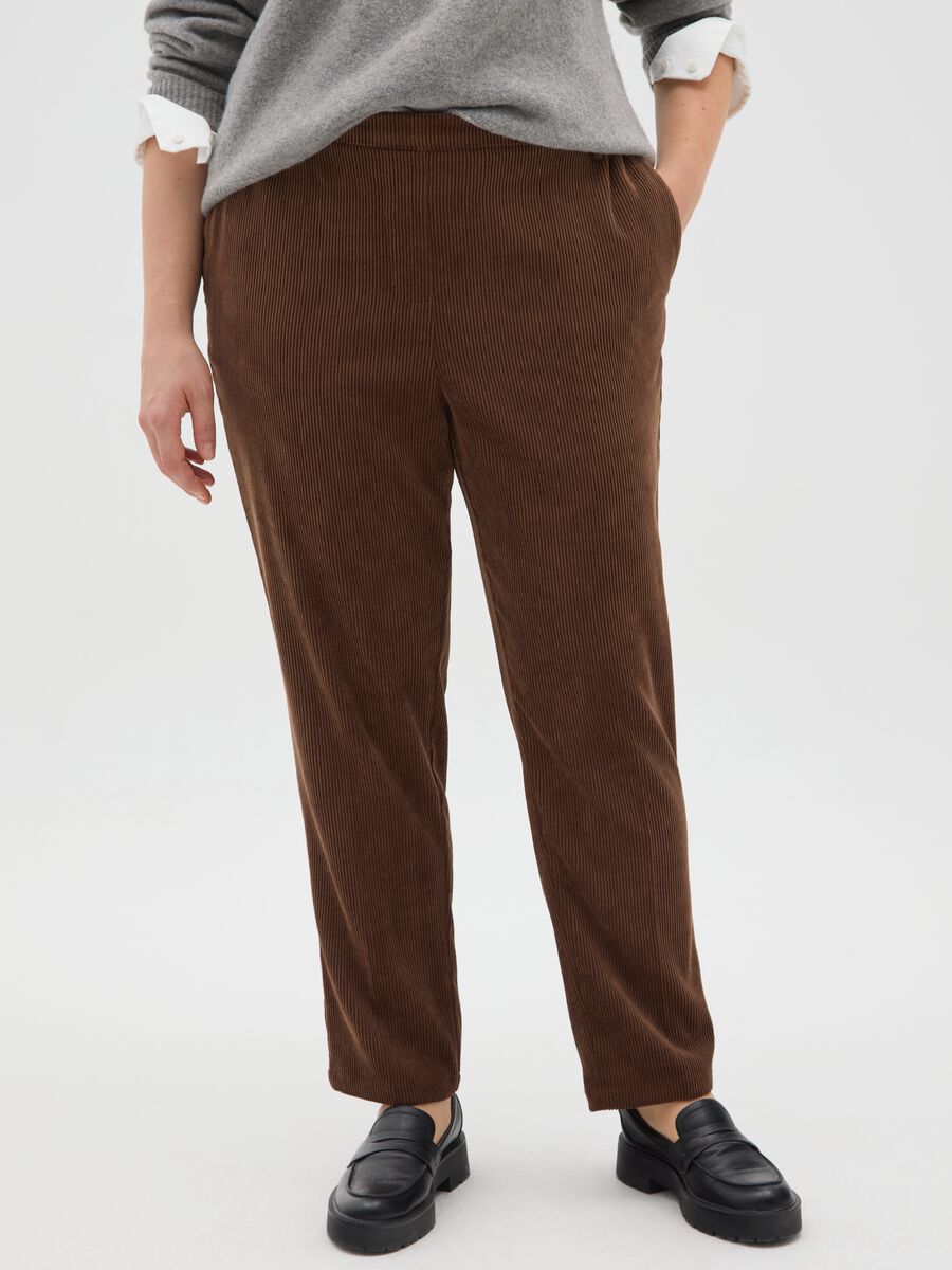 Pantaloni marroni wide leg_1