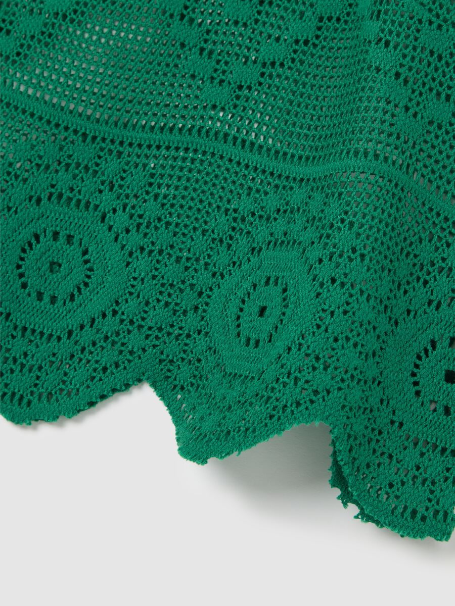 Green Artistic Cotton Blend Tank Top_5