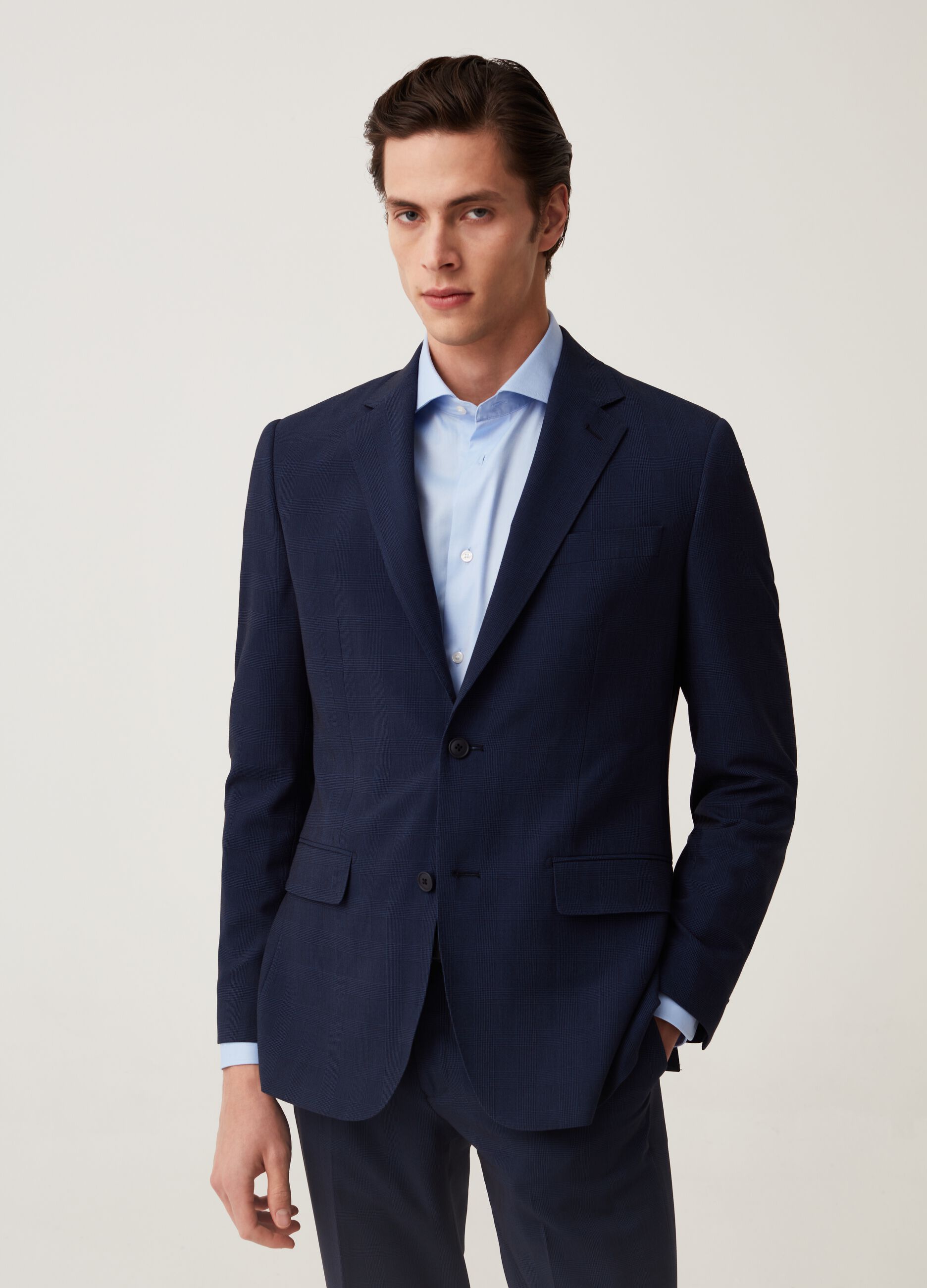 Slim-fit blazer with Prince of Wales design