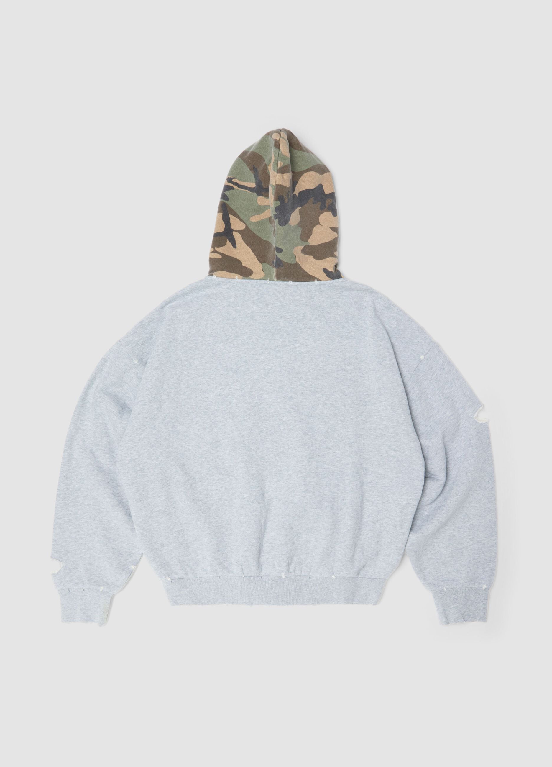 Full-Zip Hoodie in Sunfaded Grey & Camo