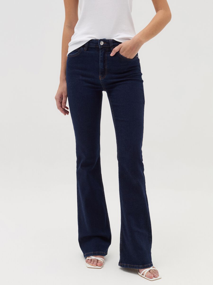 Jeans flare fit cinque tasche_1
