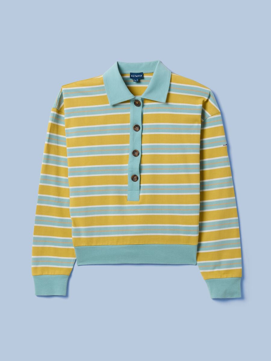 ALTAVIA SAILING long-sleeve striped polo shirt in pure cotton_4