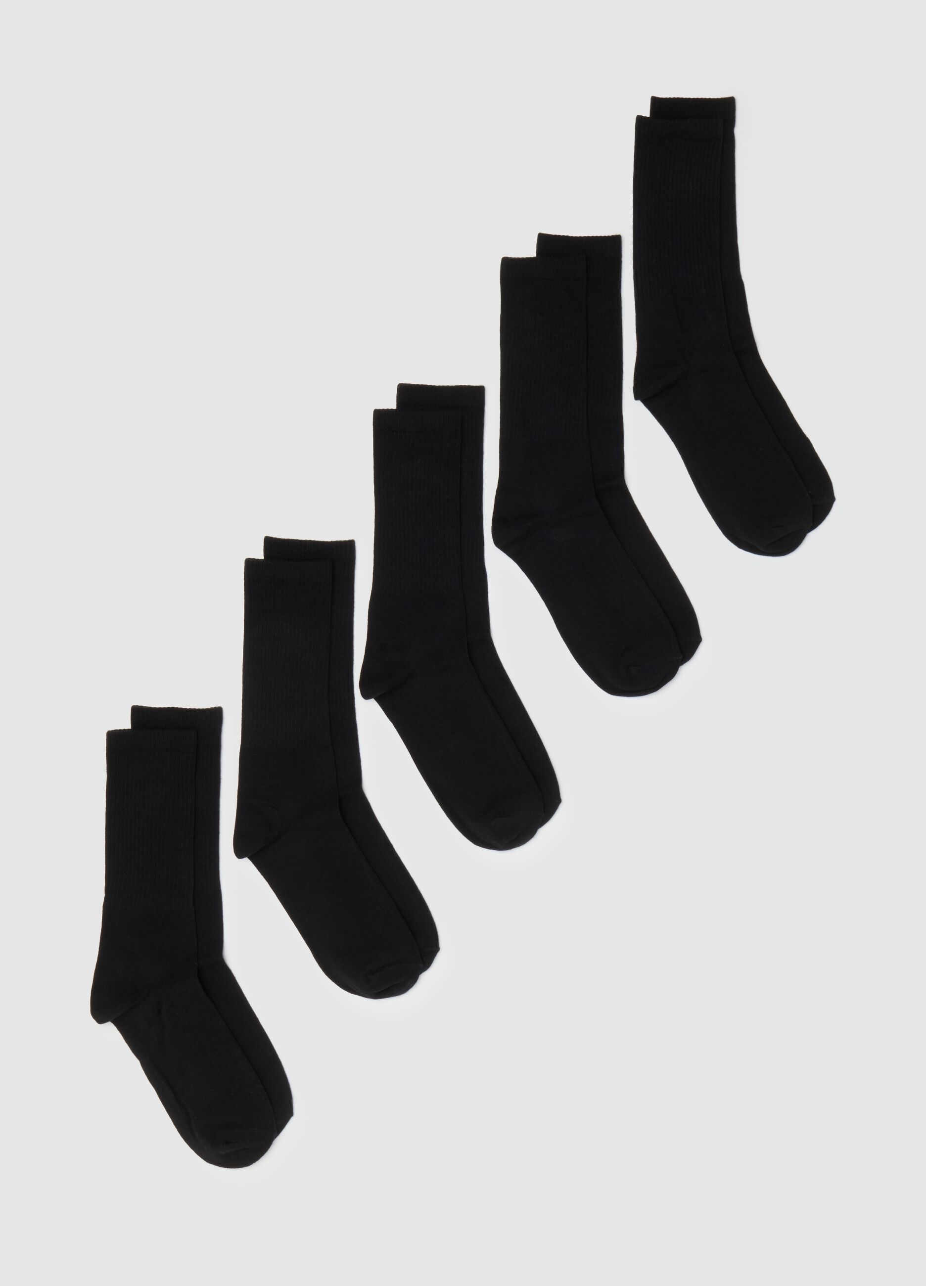 Men's Black Cotton Blend Long Socks Multipack